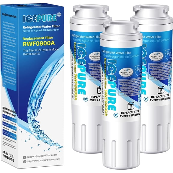 ICEPURE UKF8001 Compatible with Whirlpool EDR4RXD1, 4396395, Maytag UKF8001, UKF8001AXX, EveryDrop Refrigerator Water Filter 4, RFC0900A, UKF8001AXX-200, UKF8001P, 469006, PUR, Puriclean II, 3Pack
