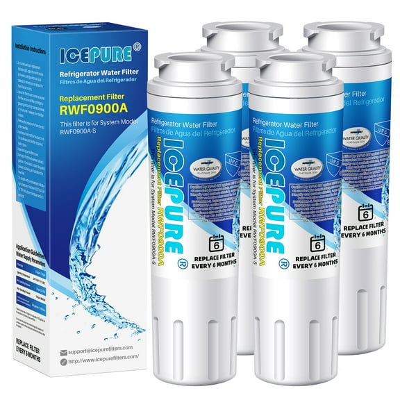 ICEPURE RWF0900A Refrigerator Water Filter Replacement for UKF8001, EveryDrop EDR4RXD1, Whirlpool Filter 4, Maytag UKF8001AXX-200, UKF8001P, 4396395, 469006, Puriclean II, FMM-2, 4PACK