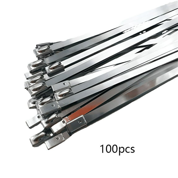 ICERUN 100Pcs Metal Zip Ties,High Toughness Zip Ties Heavy Duty,Waterproof Cable Ties