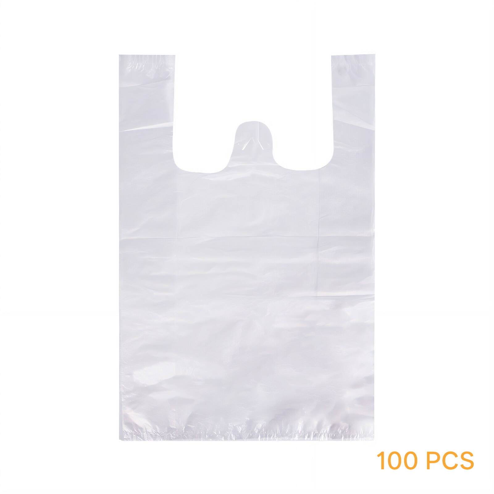 100 Pack Thank You Bags For Small Business - 12x15" Reusable Plastic Shopping Bags With Handles (Black & White With Gold Dots)