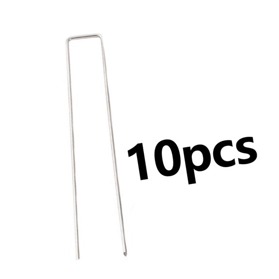 ICERUN 10Pcs Landscape Staples Sharp Ground Anchors Garden Nails Ground Stakes 10*25