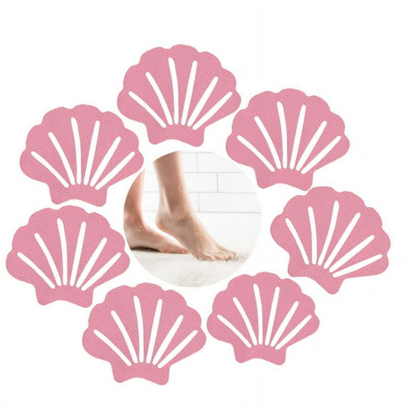 ICERUN 12 Pcs Bathtub Non Slip Stickers,Fun Bath Decor Non Slip Bathtub Stickers,Strong Adhesion Easy Clean Shower Floor Stickers,Pink