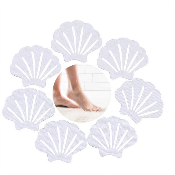 ICERUN 12 Pcs Bathtub Non Slip Stickers,Non-Slip Shower Floor Non Slip Stickers,Waterproof Kid-Friendly Design Non Slip Shower Floor Stickers,White