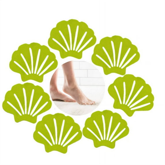 ICERUN 12 Pcs Bathtub Non Slip Stickers,Safe Bath Mat Shower Floor Non Slip Stickers,Soft Touch Easy Maintenance Bathtub Non Slip Stickers,Green