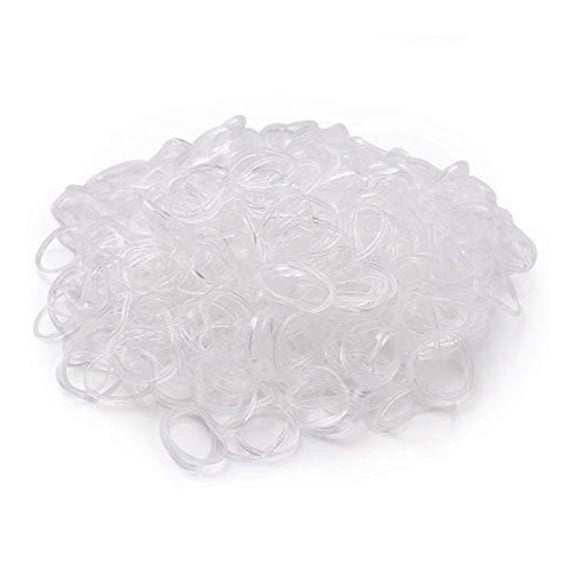 ICERUN 1200 Pieces Rubber Bands for Hair,Anti-Aging Transparent Scrunchies,Clear Rubber Bands for Hairstyling