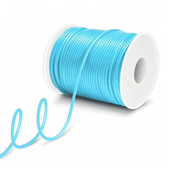 ICERUN 164Ft 2Mm Cords for Knitting,Hollow Pipe Rubber String Stitch Holder for Knitting Cords,Pony Bead Lacing Silicone String Bracelet Necklace Jewelry Making 1Mm Hole Rubber Tube,1 Roll