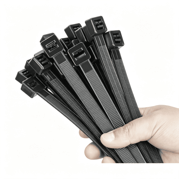ICERUN 18 Inch Black Zip Ties Heavy Duty 100 Pack Long Cable Ties, 300 Lbs Ultra Strong Tensile Strength, Self-Locking Uv Resistant for Indoor and Outdoor Use