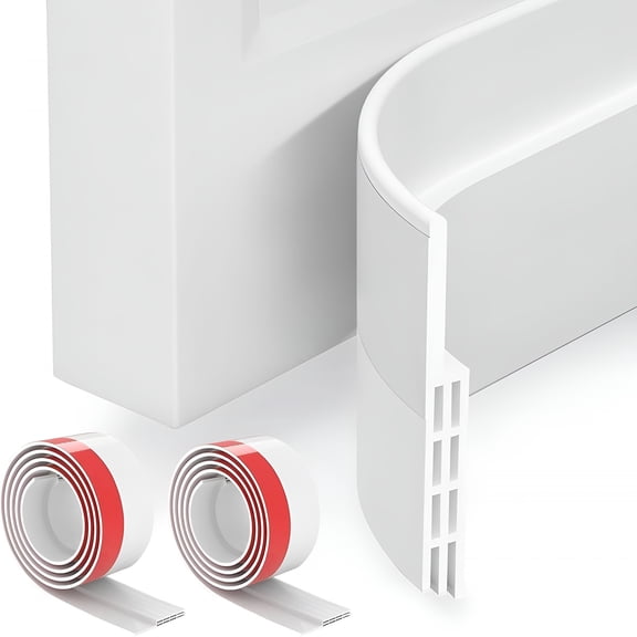 ICERUN 2 Pack Door Draft Stopper,Under Door Sweep for Exterior&Interior Doors,Weather Stripping Door Seal,Garage Window Blocker Noise Cold Air Insulation,Draft Guard White