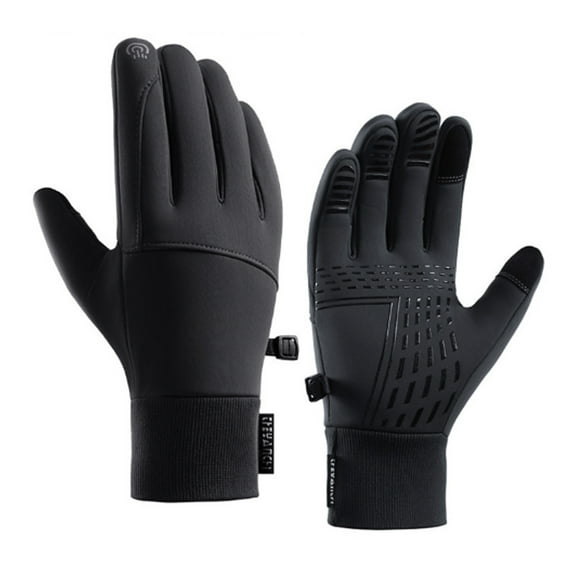 ICERUN 2 Pcs Men's Gloves, Warm Winter Gloves, Waterproof Cycling Gloves with Anti-Slip Design, Touch Screen Ski Gloves, Durable Driving Gloves with Soft Fleece Lining