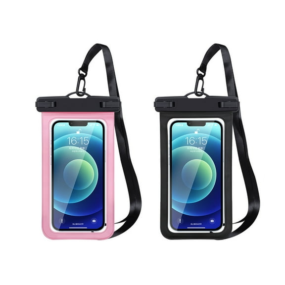 ICERUN 2 Pcs Waterproof Phone Pouch,Double Lock Design Waterproof Phone Case, Touchscreen-Friendly Phone Pouch,Swimming and Outdoor Use Water Phone Protector Pouch