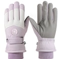 thumbnail image 1 of ICERUN 2 Pcs Winter Gloves, Warm Waterproof Ski Gloves, Touch Screen Gloves, Heated Cycling Gloves with Fleece Lining, Driving Gloves for Women, Adjustable Strap Design, 1 of 8