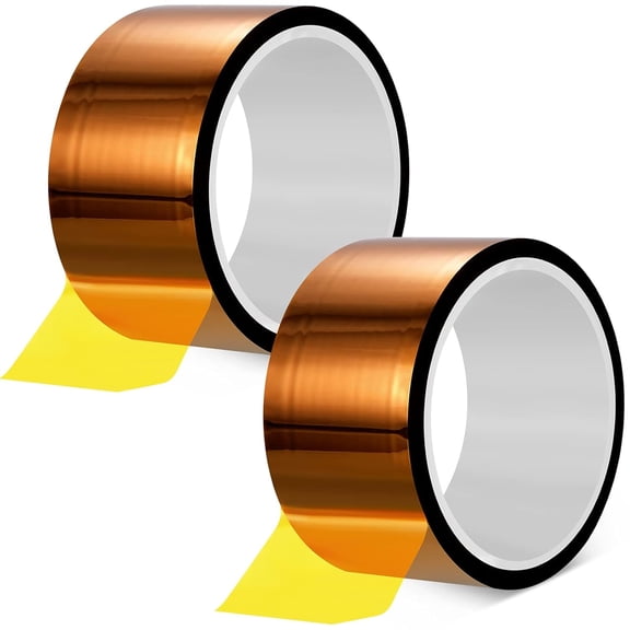 ICERUN 2 Rolls Heat Transfer Tape High Temperature Polyimide Tape 500 Fahrenheit Heat Resistant Adhesive for Soldering Electrical Masking 3D Printer Application