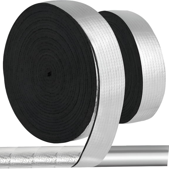 ICERUN 2026 New 2Pcs Outdoor Pipe Insulation Wrap, 2In X 33Ft Pipe Insulation Foam Tape, Self-Adhesive Insulating Foam Tape for Winter Freeze Protection for Cold and Hot Water Pipes, Reduce Heat Loss