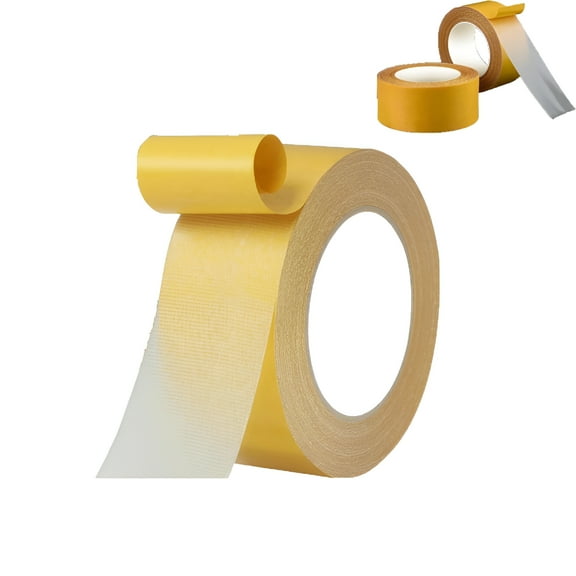 ICERUN 2026 New Double Sided Tape, Heavy Duty Double-Sided Tape - Extra Strong Fiber Mesh Mounting Tape for Walls/Carpets/Glass, Removable Adhesive Strip Clear Tape Heavy Duty, Yellow