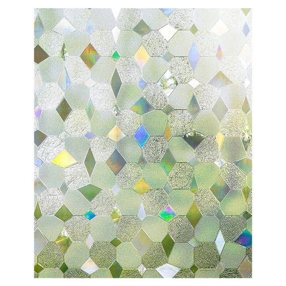 ICERUN 2026 New Window Privacy Film,Static Adhesion Design Window Film,3D Privacy Protection Film Premium Scratch Resistant Pvc Rainbow Window Film,Style2,39.3*17.7In