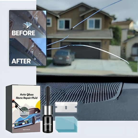 ICERUN 2026 New Windshield Repair Kit Nano Uv Liquid Instant Crack Fix,Save Cost&Time,Complete Kit with Curing Film&Blade