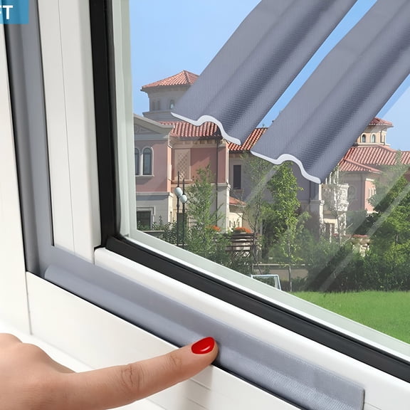ICERUN 20FT Window Weather Stripping, Self-Adhesive Insulation Seal for Sliding Windows & Doors - Grey, Windproof, Noise Reducing, Dust & Insect Proof (1.18")