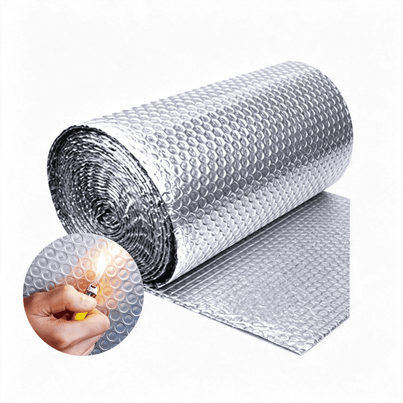 ICERUN 24" X 10 Ft Reflective Window Insulation ,Rv Insulation for Keep Heat,Double Reflective Insulation Fireproof B2 Thermal Insulation Roll for Winter Weatherproof Attics,Garages Rv S