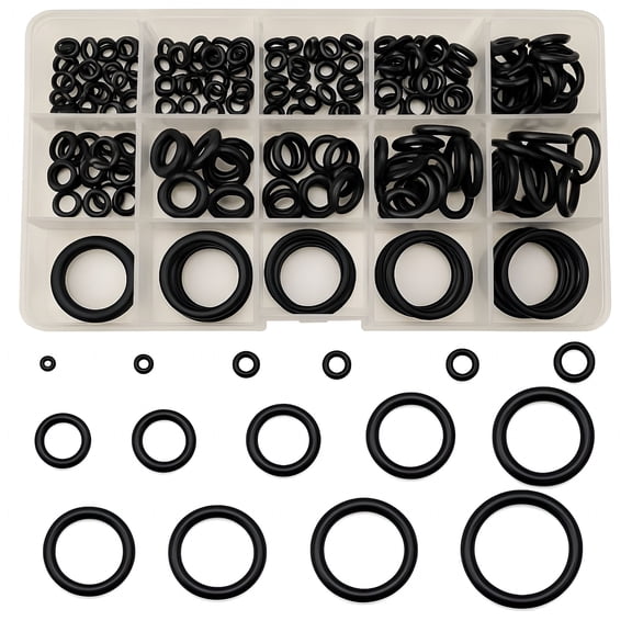 ICERUN 250pcs Rubber O Ring Assortment Kit, 15 Sizes Black O-Rings Kit, Assorted Sealing O Rings Gaskets Washers Seals Set for Faucet Plumbing Automotive Car Repair