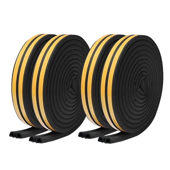 ICERUN 2Pcs Door Stoppers for Bottom of Door,Flexible and Non-Deformable Door Draft Stoppers for Bottom of Door,D-Type Structure Design Under Door Draft Stopper,black