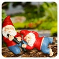 thumbnail image 1 of ICERUN 2Pcs Garden Gnomes,Resin Dwarf Gnome Sculpture Fairy Garden Accessories,Wind Rain Resistance Statues Garden Statues for Outside,Style5, 1 of 7