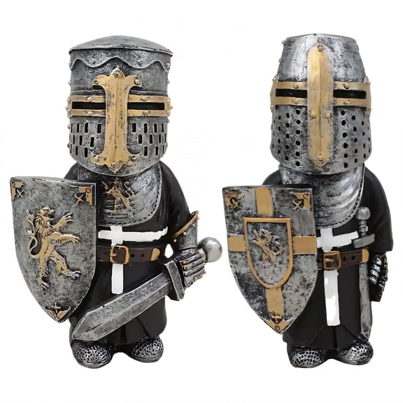 BESTSKY 2Pcs Garden Gnomes,Resin Fairy Tale Knight Yard Decorations Outdoor
