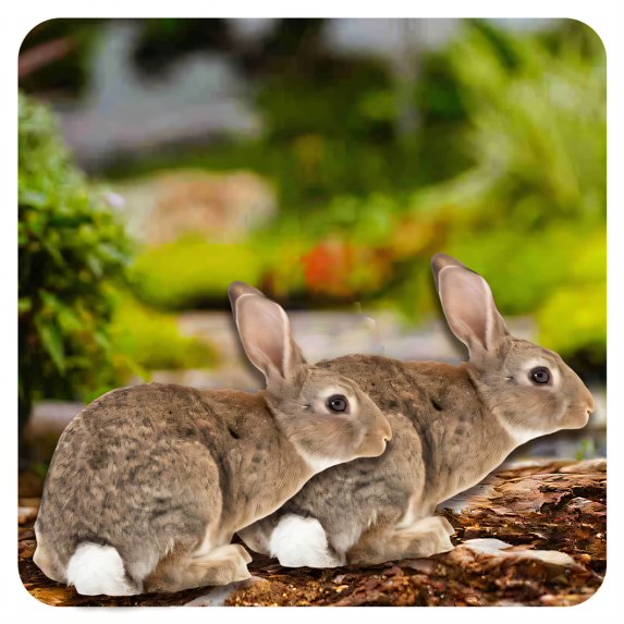 ICERUN 2Pcs Garden Statues,Acrylic Gray Rabbit Sculpture Yard Decor,Eco Imitation Poultry Garden Decor for Outside,Style3