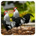 thumbnail image 1 of ICERUN 2Pcs Garden Statues,Acrylic Rooster Sculpture Garden Art,Hair Texture Rooster Yard Decorations Outdoor,Style2, 1 of 7