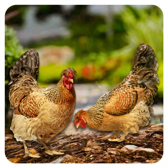 ICERUN 2Pcs Garden Statues,Hen Sculpture Lawn Ornaments,Acrylic Material Animal Garden Sculptures,Style1