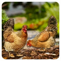 ICERUN 2Pcs Garden Statues,Hen Sculpture Lawn Ornaments,Acrylic Material Animal Garden Sculptures,Style1