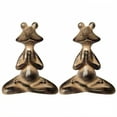 thumbnail image 1 of ICERUN 2Pcs Garden Statues,Resin Brown Meditating Frog Sculpture Fairy Garden Accessories,Guardian Frog Outdoor Decorations for Yard,Style4, 1 of 7