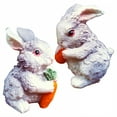 thumbnail image 1 of ICERUN 2Pcs Garden Statues,Resin Mini Gray Rabbit Sculpture Lawn Ornaments,Smooth Rounded Body Garden Sculptures,Style3, 1 of 5