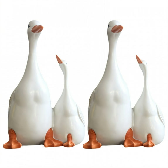 ICERUN 2Pcs Garden Statues,Resin Mother and Duckling Sculpture Yard Art,Landscape Piece Outdoor Garden Decor,Style3