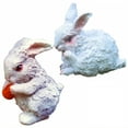 thumbnail image 1 of ICERUN 2Pcs Garden Statues,Resin Rabbit Sculpture Garden Decorations,Faux Fur Texture Outdoor Statues,Style2, 1 of 5