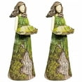 thumbnail image 1 of ICERUN 2Pcs Garden Statues,Resin Woman Feeder Sculpture Yard Decor,Clear Fern Vein Garden Statues for Outside, 1 of 7
