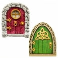 thumbnail image 1 of ICERUN 2Pcs Garden Statues,Wooden Fairy Tale Doorway Lawn Ornaments,Dynamic Shapes Garden Sculptures,Style3, 1 of 7