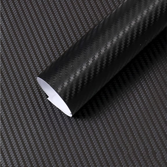ICERUN 3D Black Carbon Fiber Car Wrap Film, Carbon Fiber Vinyl Roll Self-Adhesive Sticker 19.7inch by 78.7inch, Sticker with Air Release