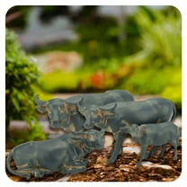 ICERUN 3Pcs Garden Statues,Resin Bull Sculpture Yard Decor,Leisure Ambiance Garden Statues for Outside,Style1