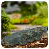 ICERUN 3Pcs Garden Statues,Resin Lying Buffalo Sculpture Yard Decor,Lawn Edge Decoration Outdoor Decorations for Yard,Style1