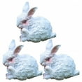 thumbnail image 1 of ICERUN 3Pcs Garden Statues,Resin Mini White Rabbit Scratching Mouth Sculpture Yard Decor,Fluffy Surface Detail Outdoor Decorations for Yard,Style2, 1 of 4