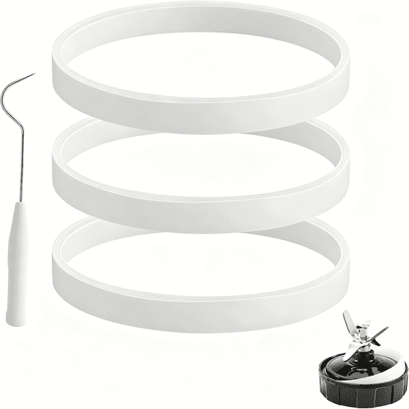 ICERUN 3Pcs Rubber Gaskets Replacement for Blender,3.94In White Seal Ring for Auto-Iq Pro Extractor Blade Bl450 Bl456 Bl480 Bl490 Bl640 Bl681A Bl682 Bl2012 Bl2013 Nn100 Bn400 Bn750
