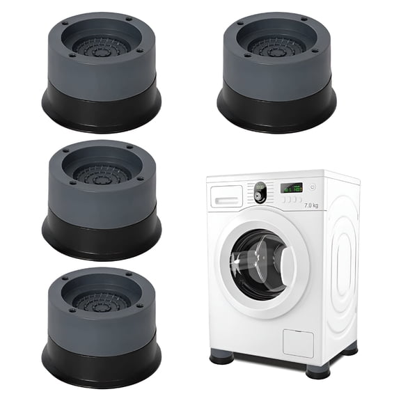 ICERUN 4 PCS Washing Machine Foot Pads Anti Vibration Non-slip Rubber Washer Base Feet Pad Raise Height Reduce Noise Protect Pedestals
