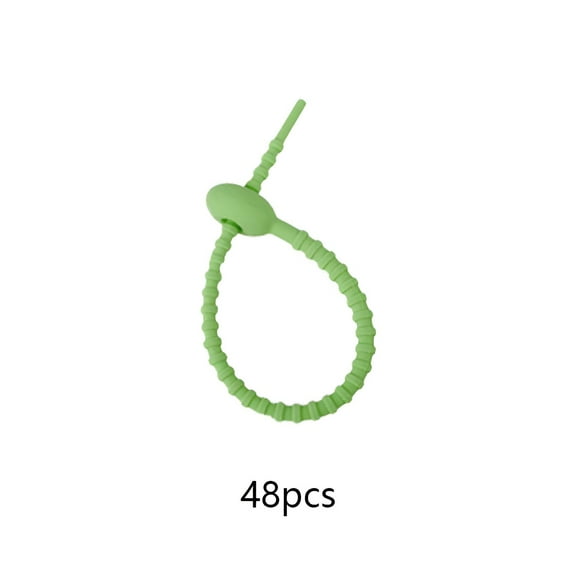 ICERUN 48Pcs Wire Ties,Colorful Creative Combinations Zip Ties,Suitable for Charging Cables Cable Ties Reusable,Green
