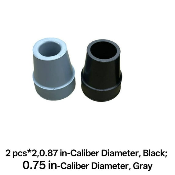 ICERUN 4Pcs Crutch Pads Anti-Slip Walker Accessories Crutches Replacement Tips Walkers for Seniors Black Gray 22mm 19mm