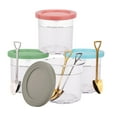 thumbnail image 1 of ICERUN 4Pcs Ice Cream Containers,Plastic Containers with Lids,Perfect Ice Cream Bowls for Homemade Treats, 1 of 5
