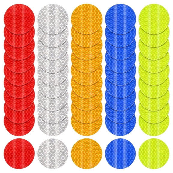 ICERUN 50 Pcs Reflective Stickers, Dot Reflective Tape Sticker, Waterproof Adhesive Reflector Stickers for Vehicle Bicycle Motorcycle, High Night Visibility Safety Warning Dots