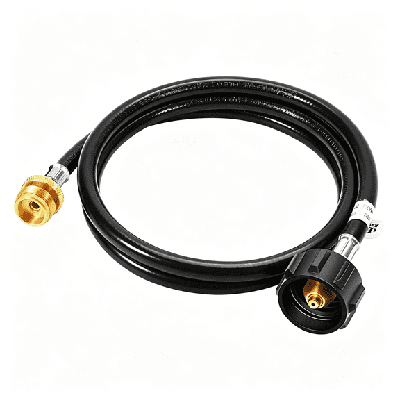 ICERUN 5Ft Propane Hose,Propane Adapter 1Lb to 20Lb Converter,Propane Tank Gas Grill Hose Suitable for Q Grill,Coleman Camping Stove,Buddy Heater and More Portable Grills