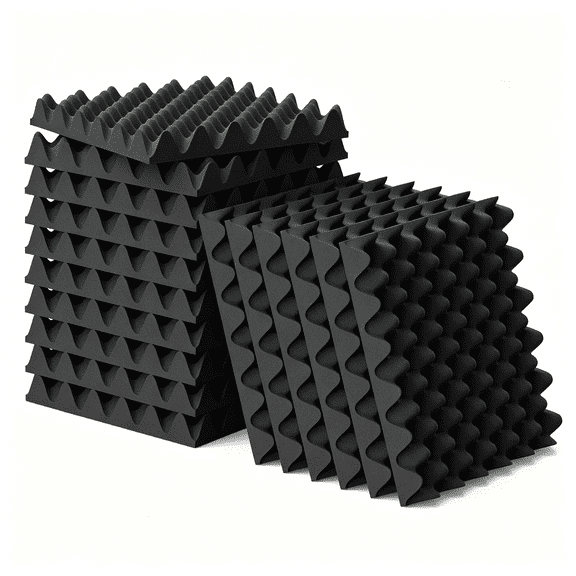 ICERUN 6 Pack 1.5"X12"X12" Acoustic Foam, Sound Proof Egg Crate Foam (Most Soundproofing Design), Acoustic Panels, Fire-Retardent Sound Proof Foam Panels for Walls, Doors, Sound Foam
