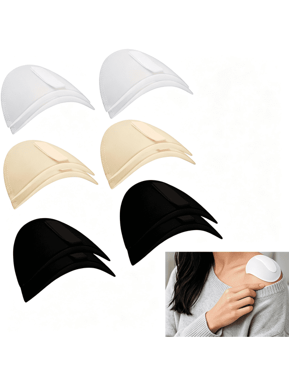 6 Pairs Shoulder Pads for Womens Clothing, Removable Shoulder Pads for Womens Clothing, Seamless Sewing-Free Design for Women Men Costume Blazer Suit Jacket Shirt