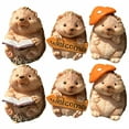 thumbnail image 1 of ICERUN 6Pcs Garden Statues,Resin Hedgehog Sculpture Lawn Ornaments,Soft Earthy Palette Garden Sculptures,Style6, 1 of 7